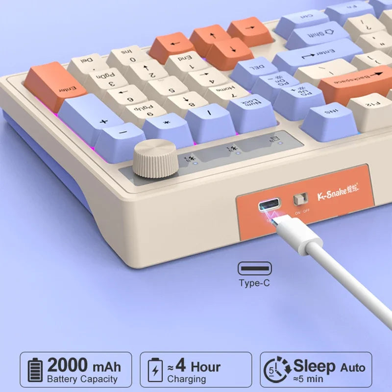 98-key Wireless Keyboard Rainbow Light